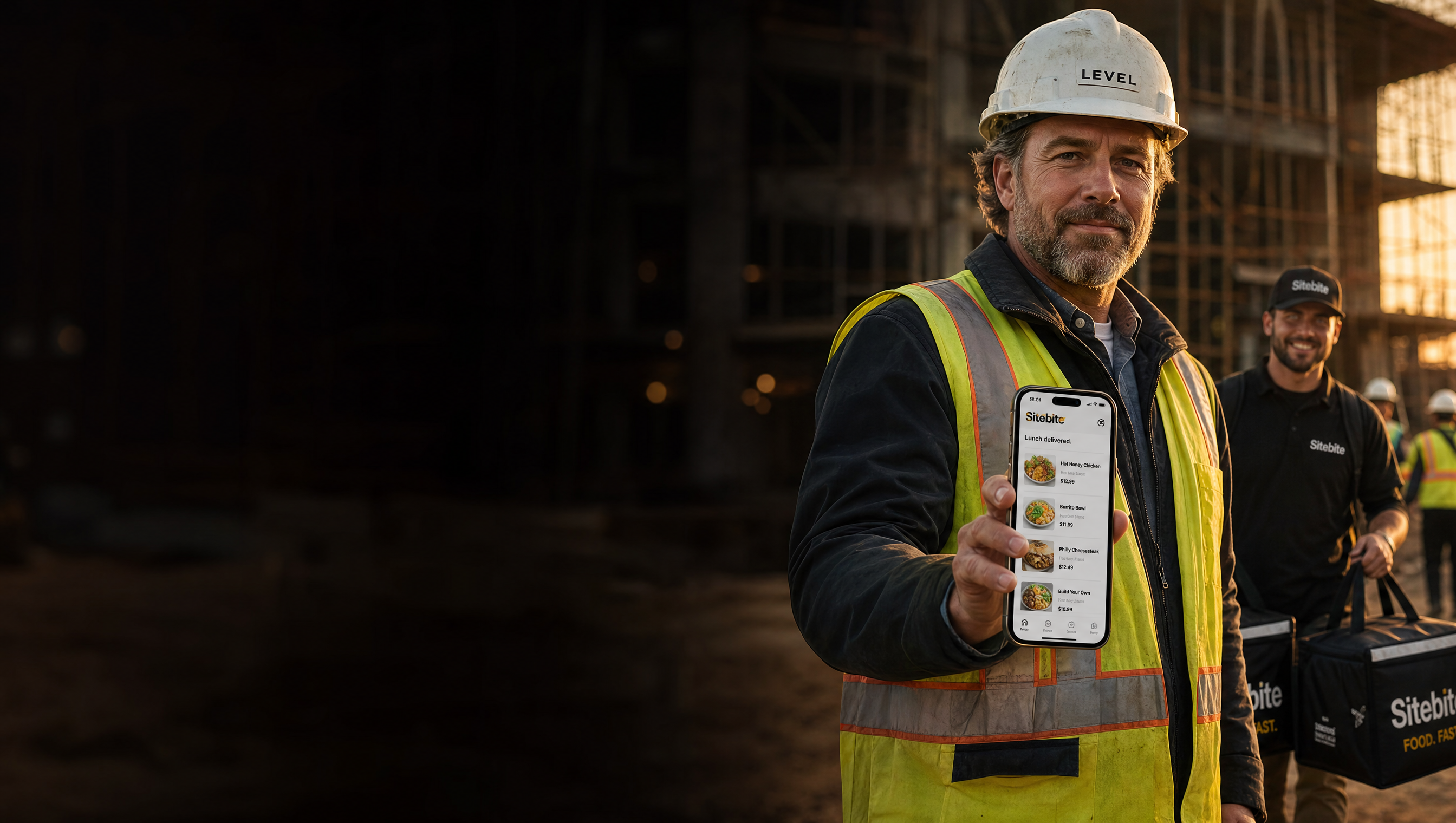 Site manager coordinating a Sitebite delivery